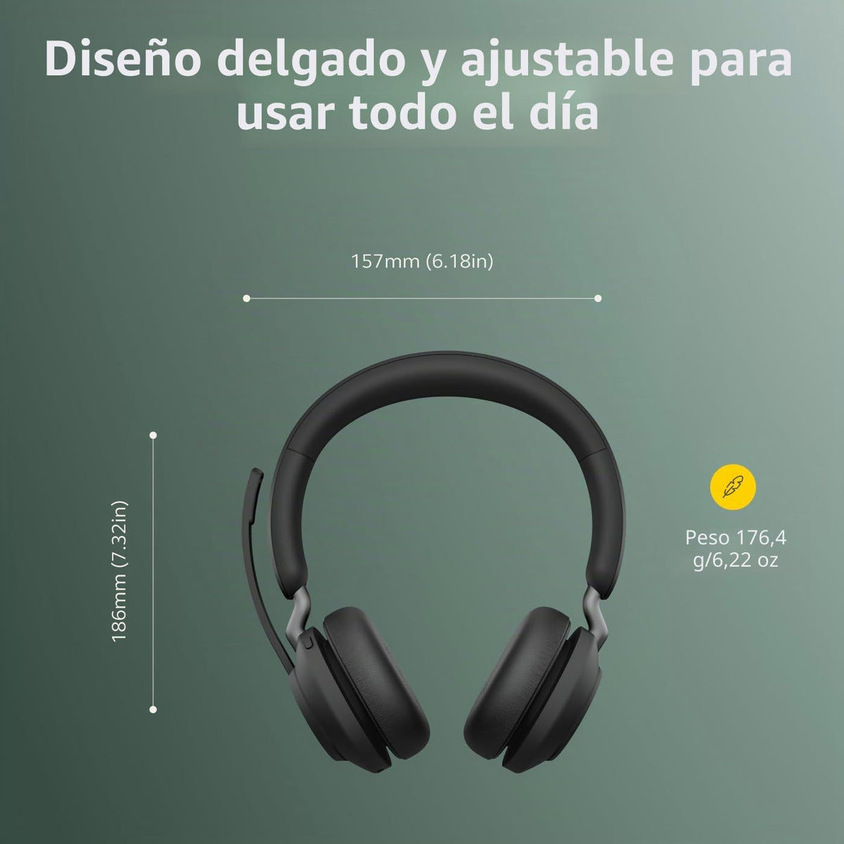 Jabra Evolve2 65 - Auriculares inalámbricos Bluetooth con micrófono...