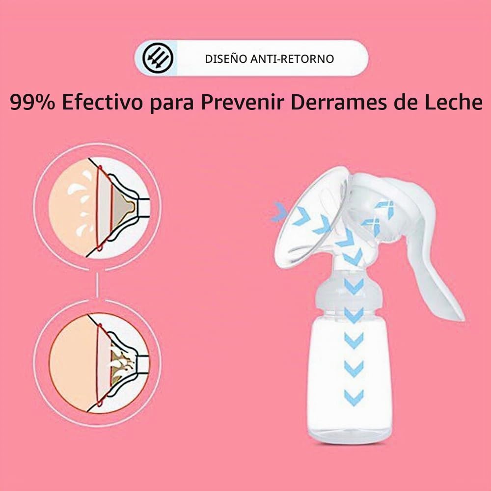 Extractor de leche manual con brida de silicona sin dolor, 3 nivele...
