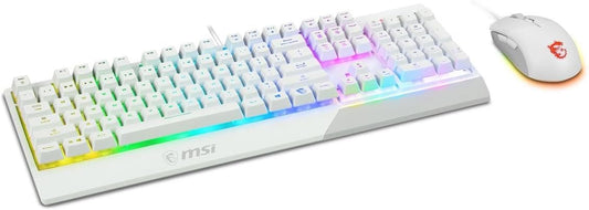 MSI Vigor GK30 Combo Blanco, Teclado para Juegos GK30 RGB de 6 Zona...