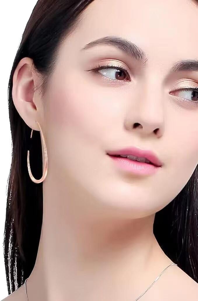 Aretes de aro ligeros con forma de lágrima para mujer, chapados en...