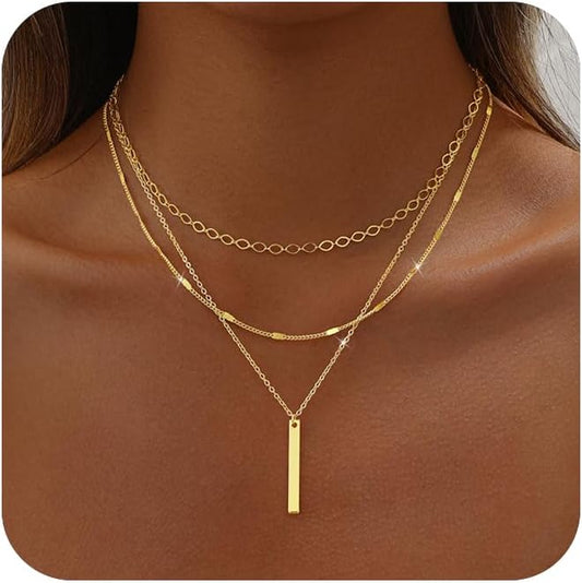 Remmocy Collar de Oro para Mujer Chapado en Oro de 14K Collar de Ba...