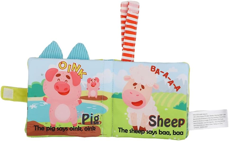 bebe mondo Juguete para bebés de granja \u2013 Libros suaves y arru...