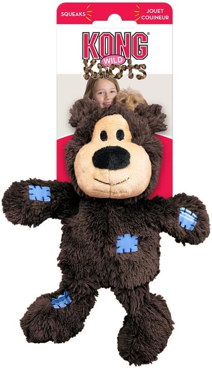 KONG Wild Knots Bears - Juguetes duraderos para perros con cuerdas...
