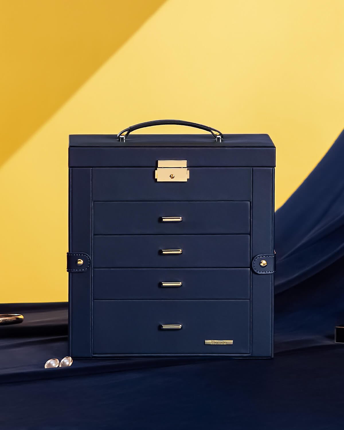 Homde - Joyero grande para mujer: organizador de 5 capas con cerrad...