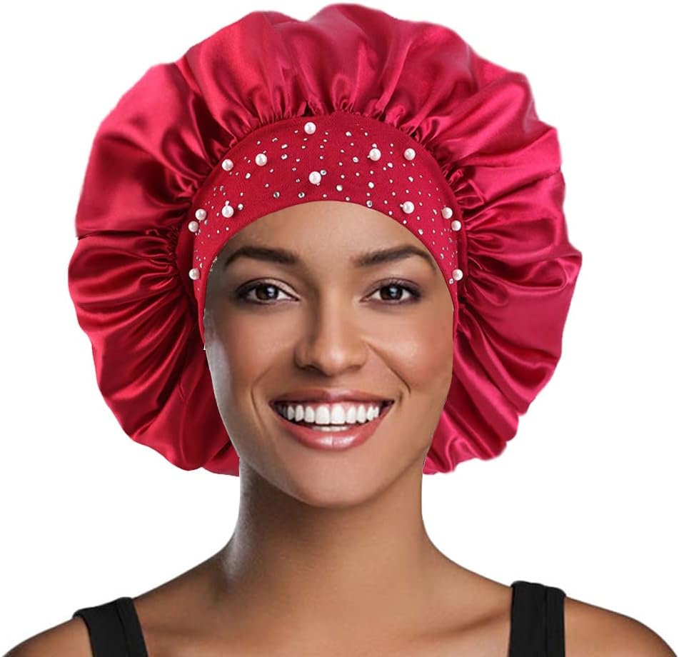YeeMan Gorro de pelo con perlas brillantes y diamantes de imitación...