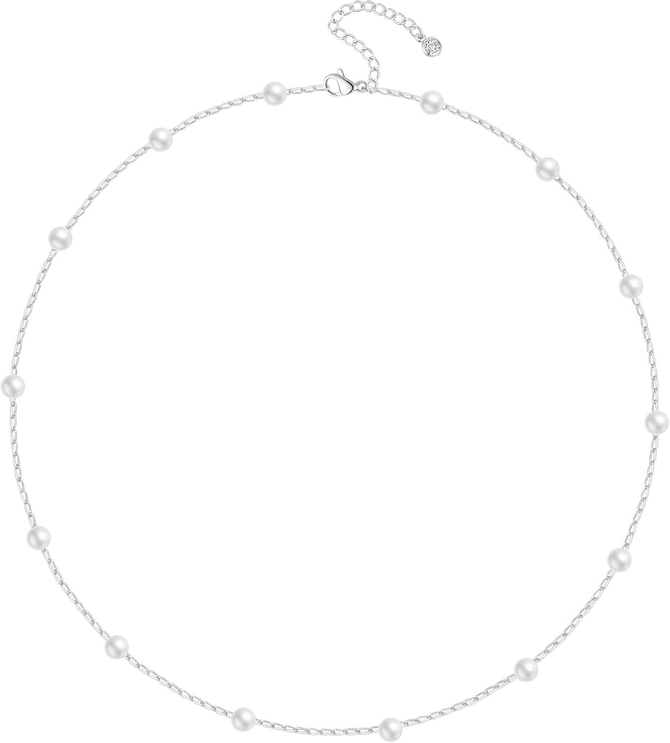 FUNEIA Collar de Perla Delicado para Mujer, Collar de Perla Falso B...