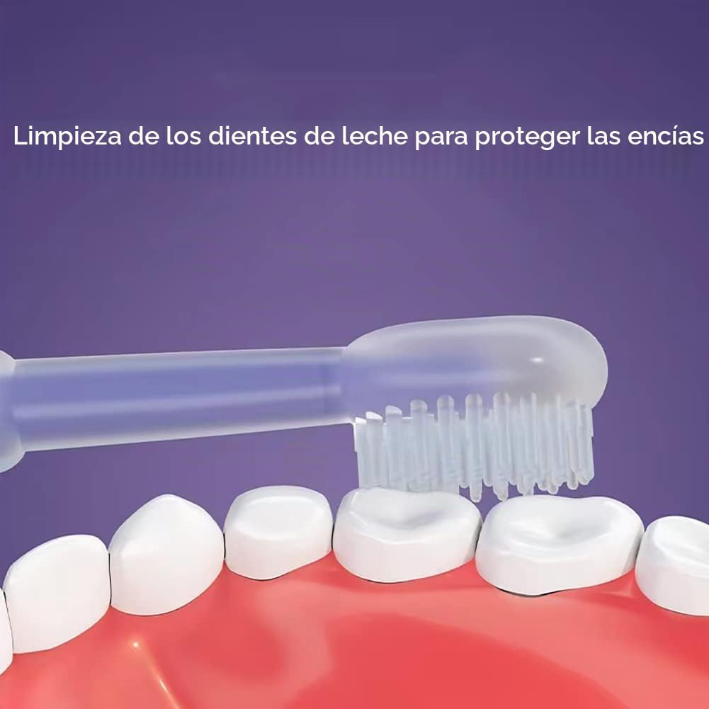 PandaEar Paquete de 3 cepillos de dientes de silicona para niños pe...