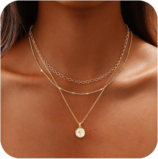 Remmocy Collar de Oro para Mujer Chapado en Oro de 14K Collar de Ba...