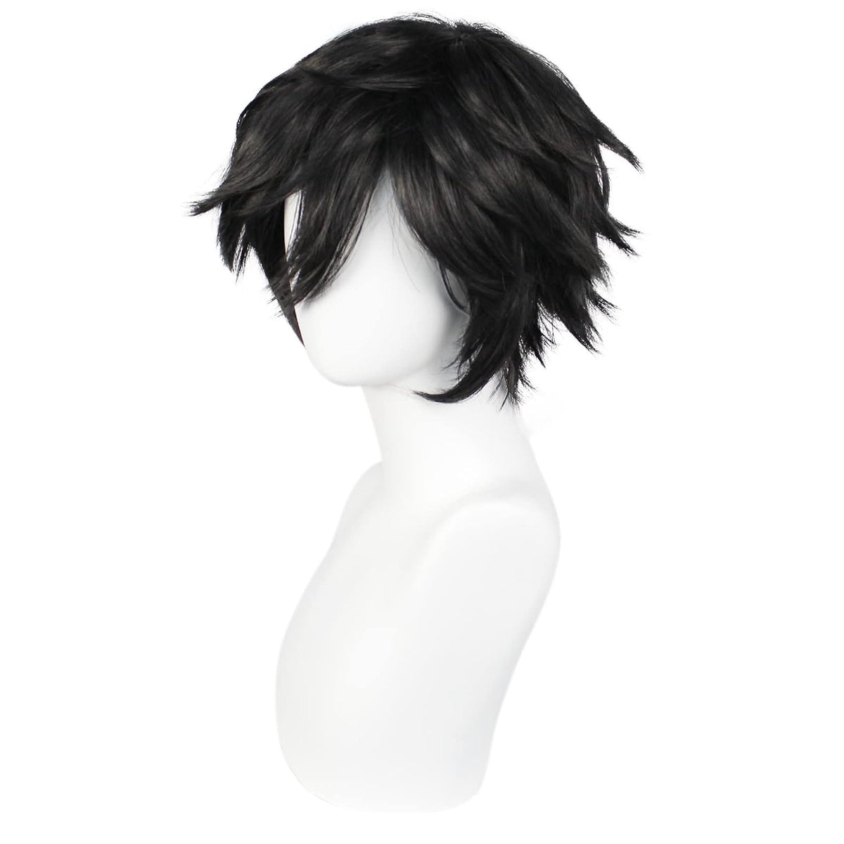Gorro de peluca ANOGOL + peluca negra corta para hombre, pelucas ne...
