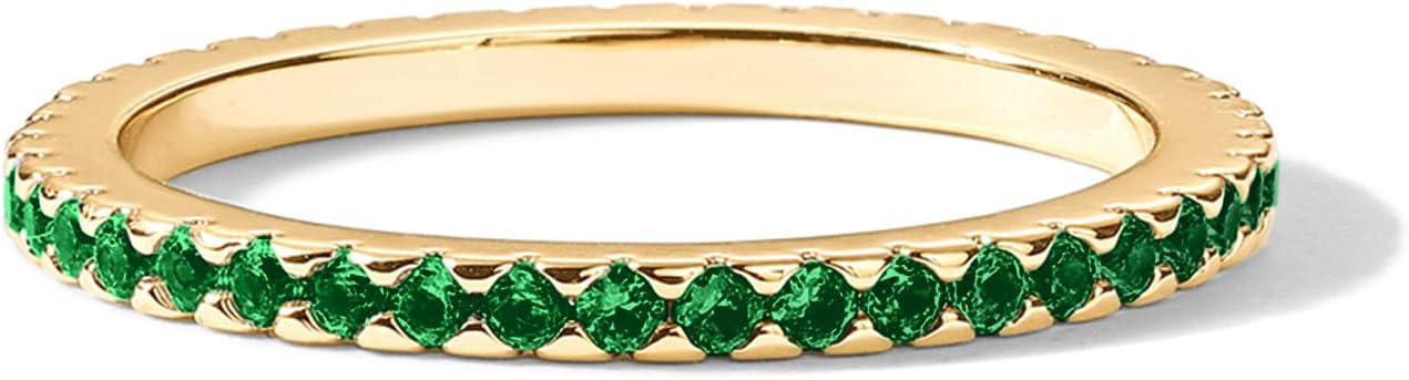 PAVOI Anillo Apilable de Plata Esterlina Chapada en Oro de 14K con...
