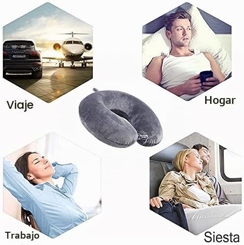 GDEOUP Almohada de viaje - Almohada cervical de espuma viscoelástic...