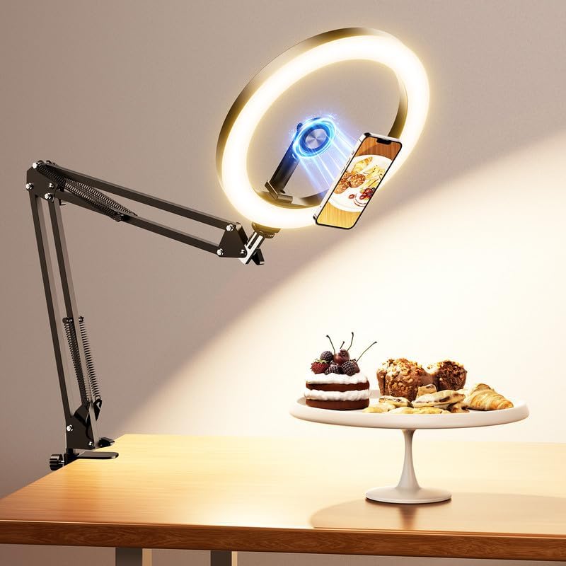 Anillo de luz magnética para escritorio, luz para selfie de 10 pulg...