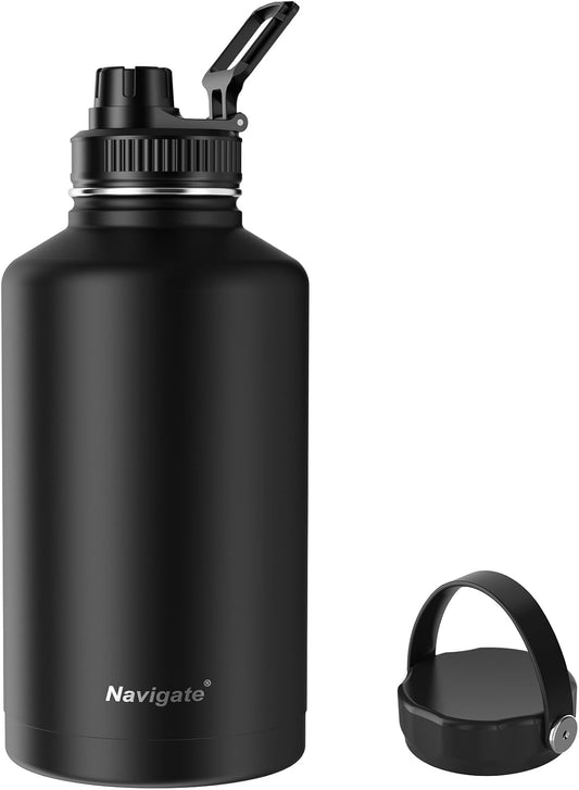 Navigate Botella de agua aislada de acero inoxidable de 64 onzas, d...