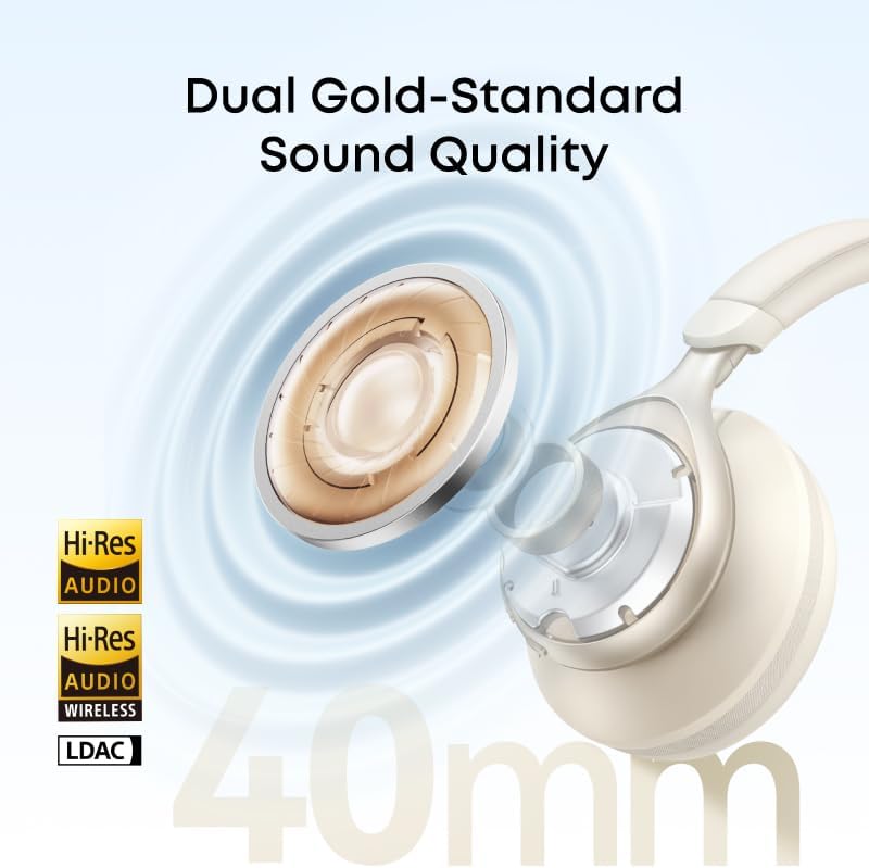 Soundcore by Anker, Space One, auriculares con cancelación activa d...
