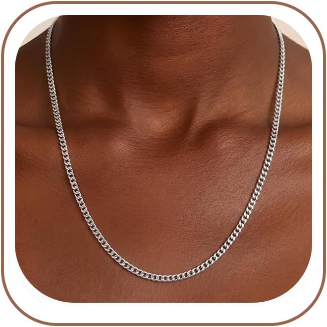 BLThing Collar de cadena de plata de ley S925 para mujer, cadena de...