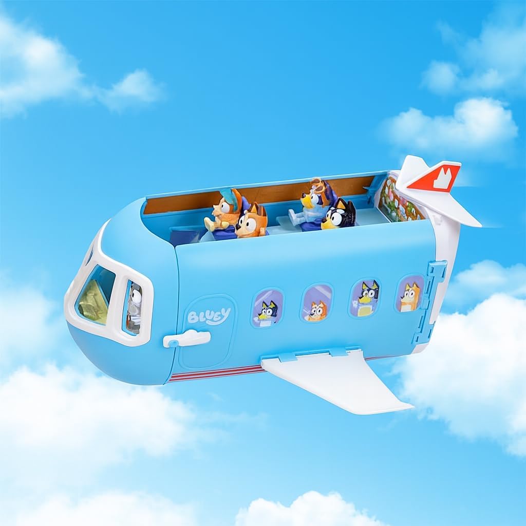Bluey Juguetes de avión transformables 3 en 1 para niños, resort y...
