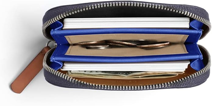 Bellroy Folio Mini, Monedero de Cuero - CharcoalCobalt | Cartera co...
