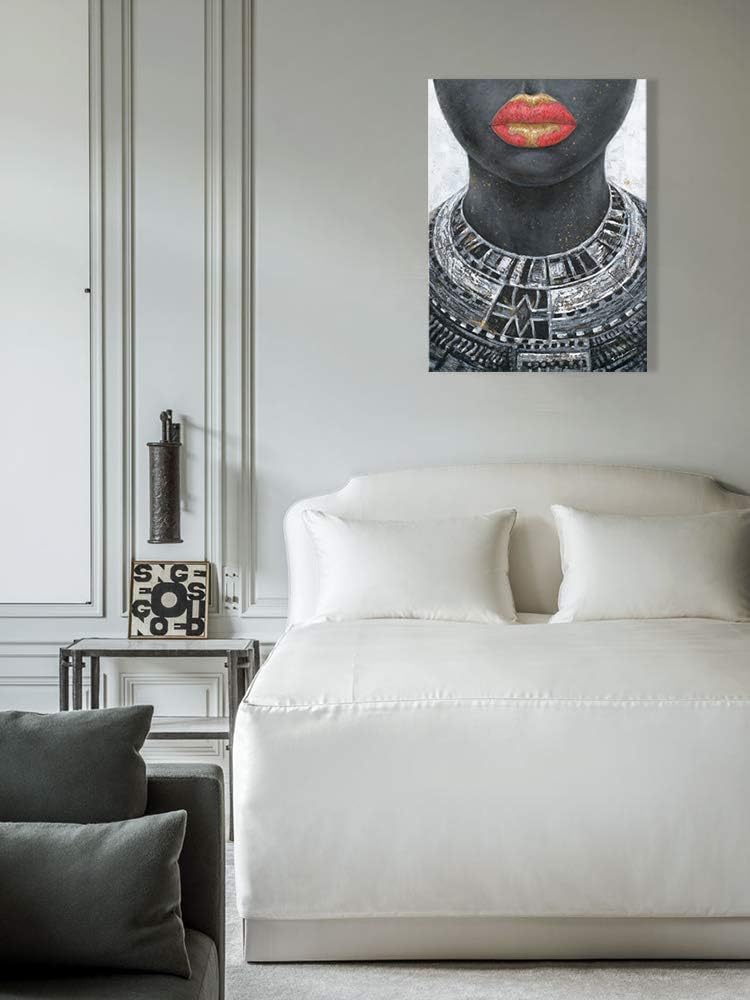 B BLINGBLING Lienzo decorativo para pared de niña negra: mujer nati...