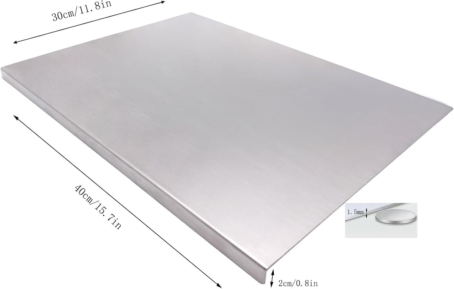 BILLAMB Tablas de Cortar de Acero Inoxidable para la Cocina, Adecua...