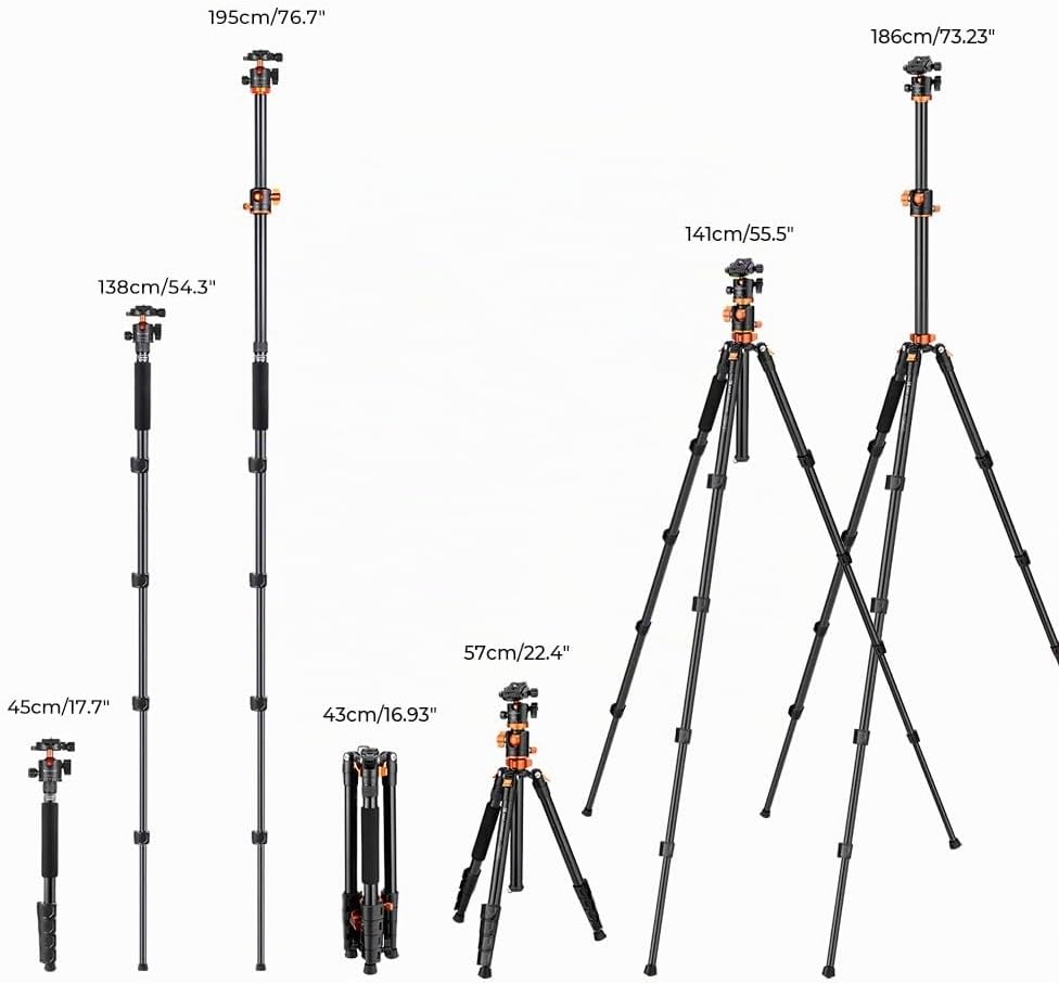 K&amp;F Concept Trípode para cámara de 73 pulgadas \/ 186 cm, Trípo...