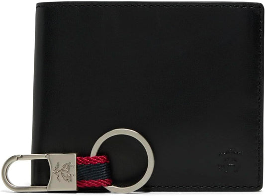 Brooks Brothers - Cartera plegable de piel para hombre con caja de...