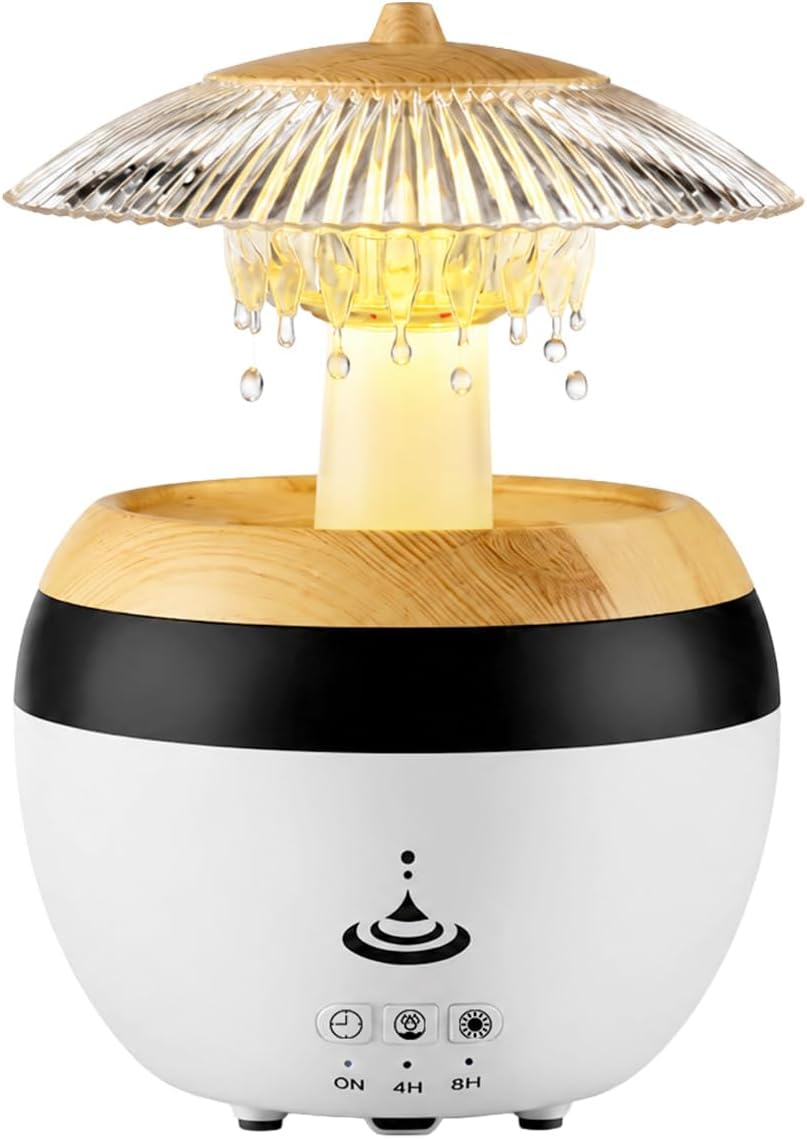 Bsdgeclogy Humidificador de gotas de lluvia, humidificador de niebl...