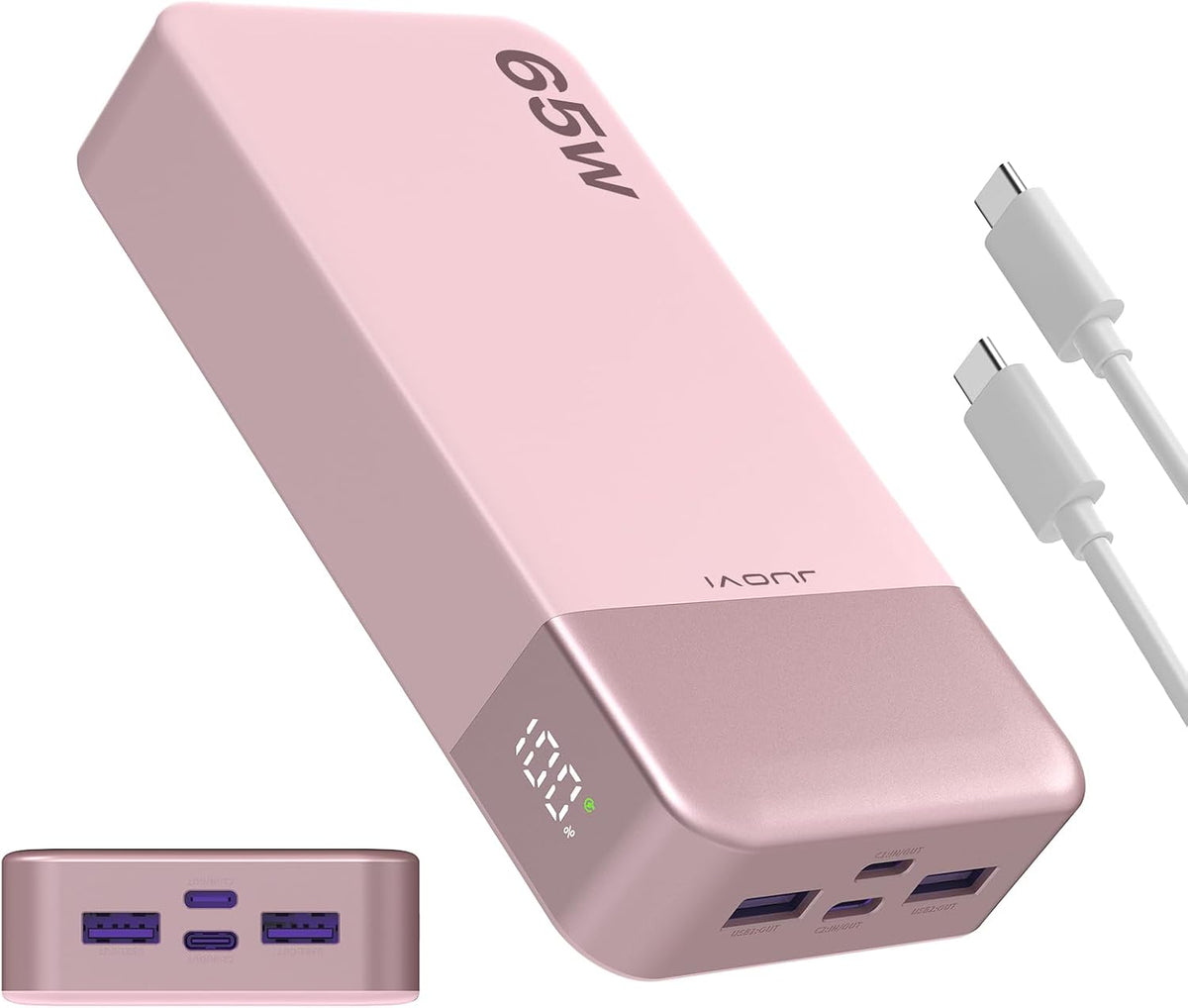 JUOVI Cargador Portátil 65W Banco de Energía 20000mAh Compacto USB...
