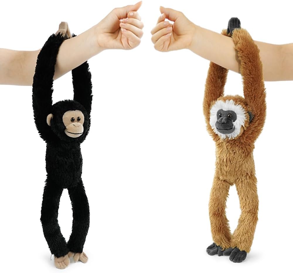 Hideekoog Monos de peluche colgantes, 2 piezas de mono chimpancé, h...