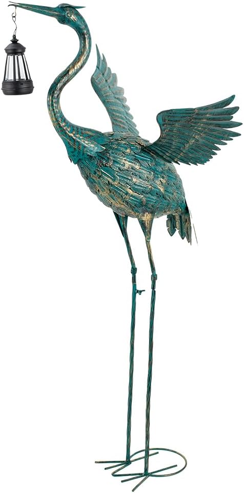 DREAMSOUL Heron Garden - Estatuas de pájaro de grúa de 40.5 pulgada...
