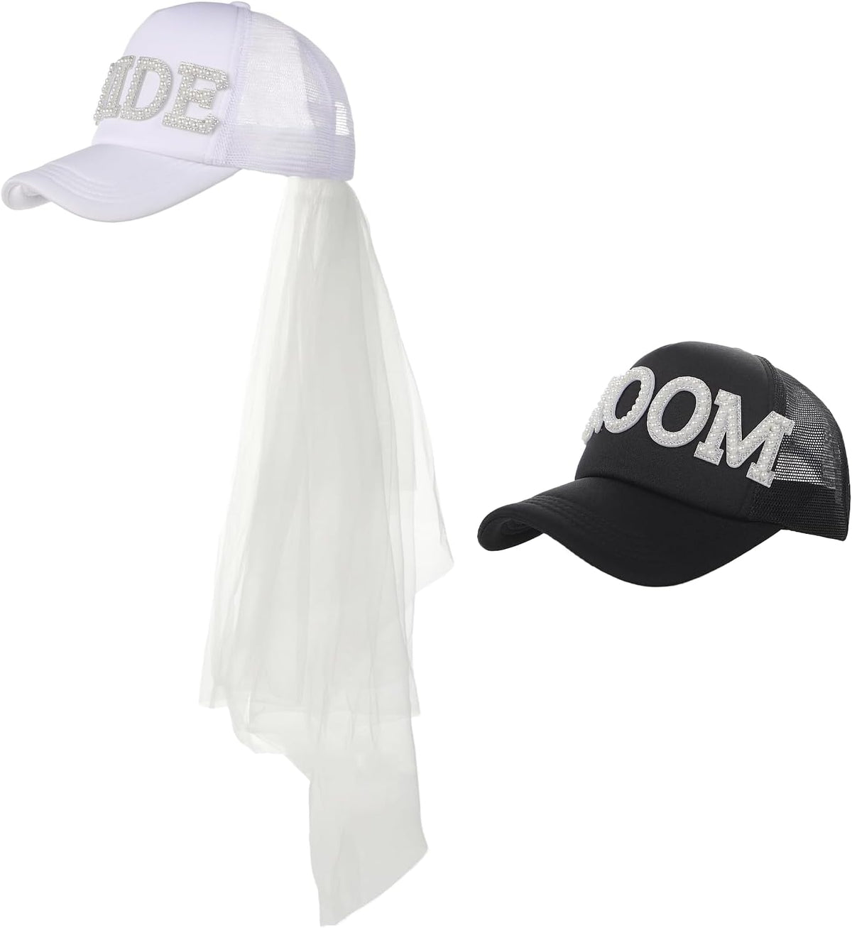 PURFUN Gorro de malla ajustable con perlas de diamantes de imitació...