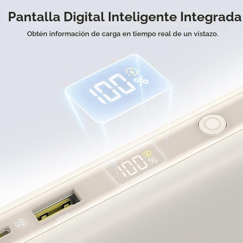 Cargador portátil Baseus con cable incorporado, Banco de energía po...