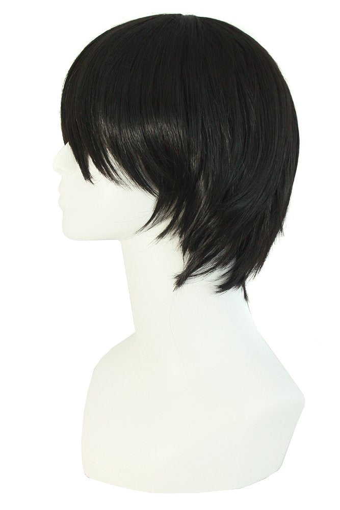 MapofBeauty Peluca sintética corta recta con flequillo lateral para...