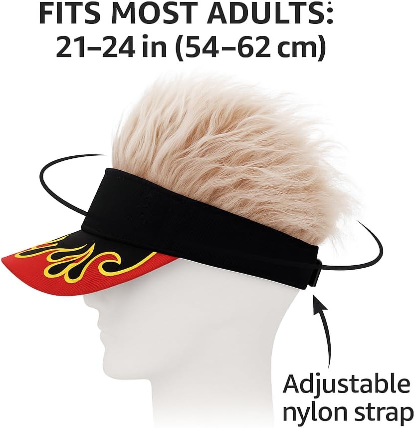 Gorra con visera para hombre con cabello falso, gorra con cabello p...