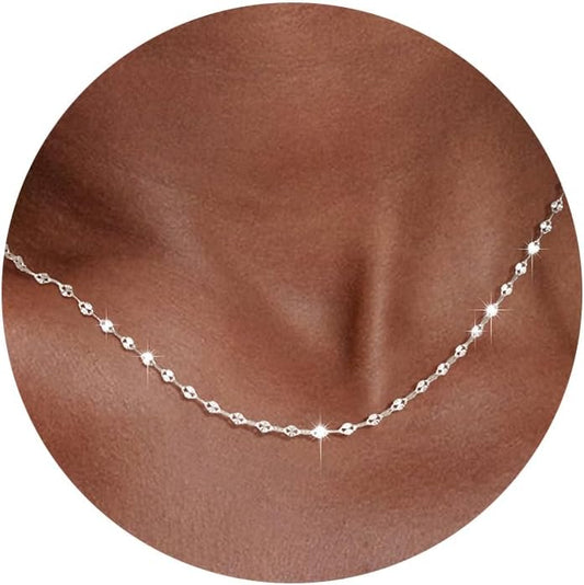 Carffordo Gargantilla de plata de ley 925, cadena de eslabones Fíga...