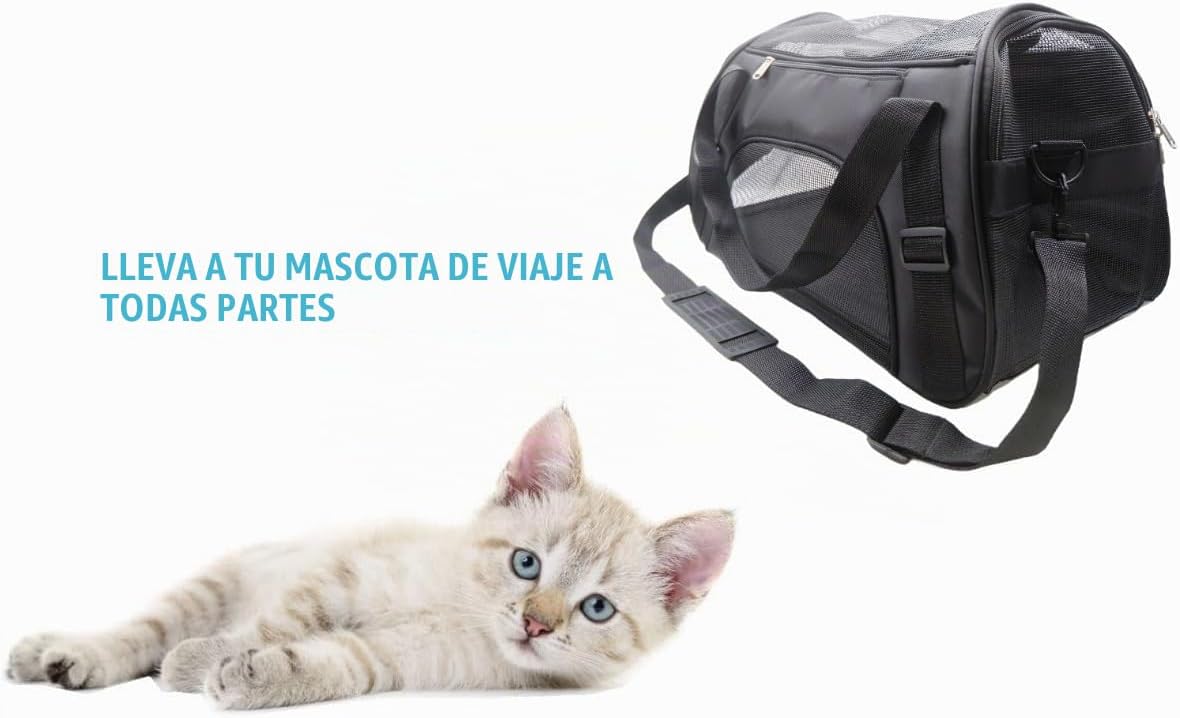 ZaneSun Transportador para gatos, transportador de viaje para masco...