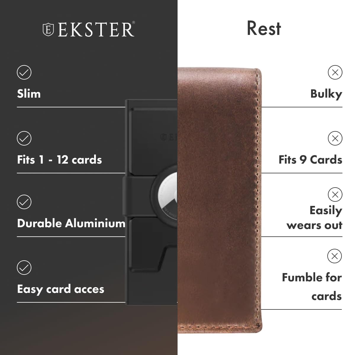 Ekster - Tarjetero de aluminio para AirTag