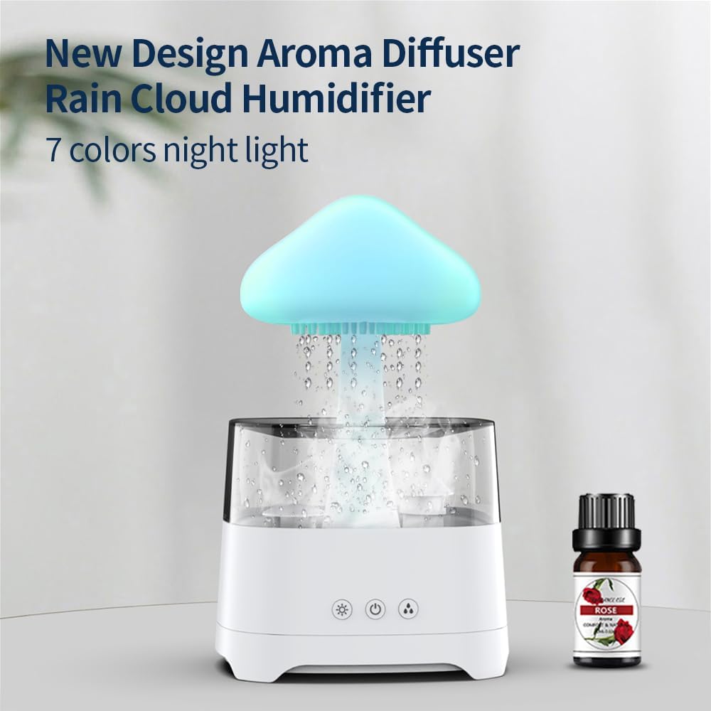Diffuserlove Difusor de lluvia Nube Humidificador 450ML Difusor Agu...