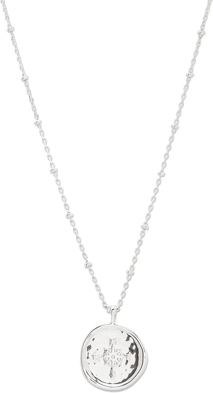 gorjana Collar con colgante de moneda de brújula para mujer, medall...
