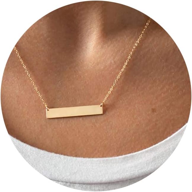 itianxi - Collar fino con dije de barra para mujer, disponible en d...