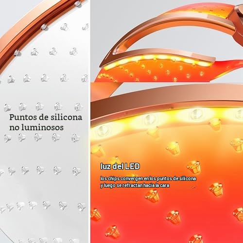 Máscara de terapia de luz roja inalámbrica para cara, luz roja de 6...