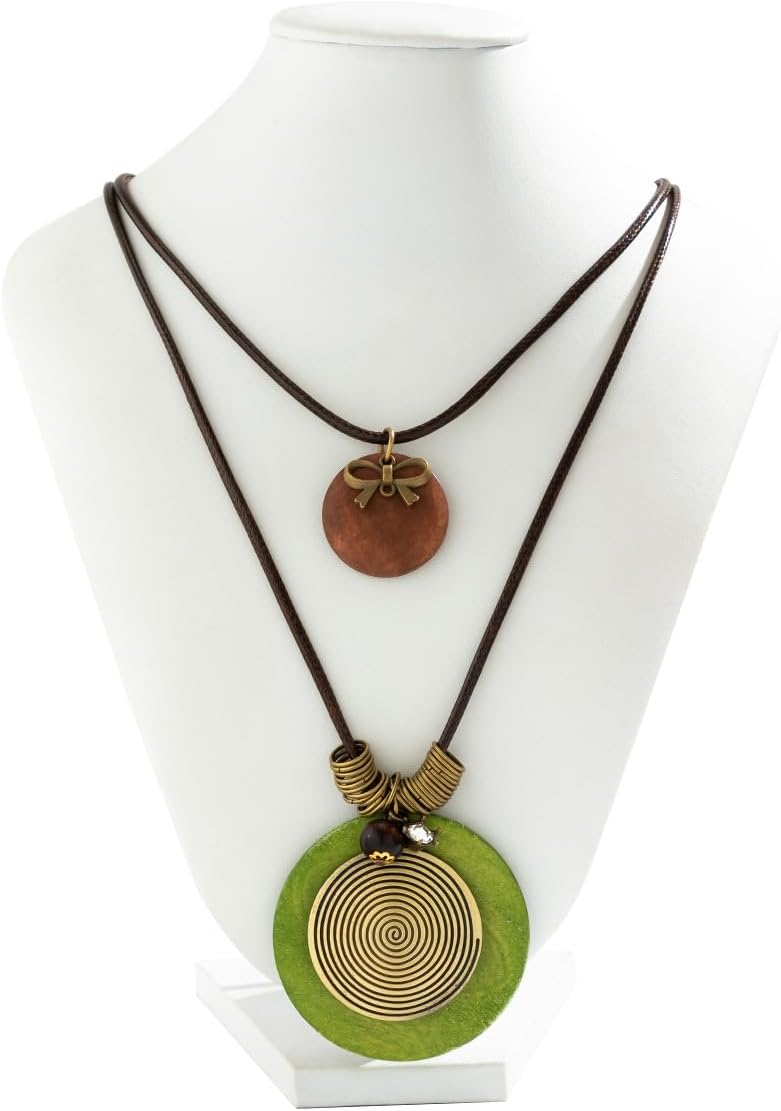 GIGB PBDK Collares largos bohemios para mujer, cordón de cuero apil...