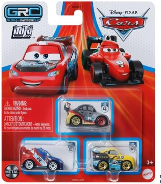 Disney Cars Mini Racers 3 Pack (Grc Racers 3 Raoul CaRoule, Max Sch...