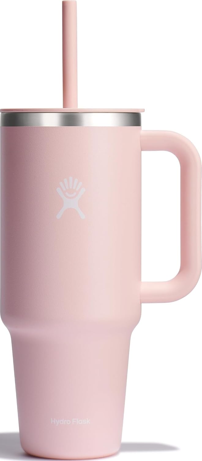 Hydro Flask Vaso de viaje con asa, tapa y pajita, acero inoxidable...