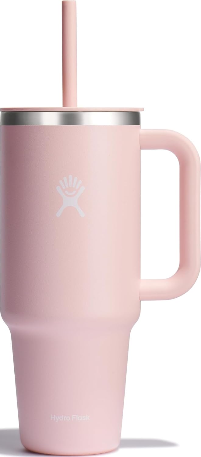 Hydro Flask Vaso de viaje con asa, tapa y pajita, acero inoxidable...