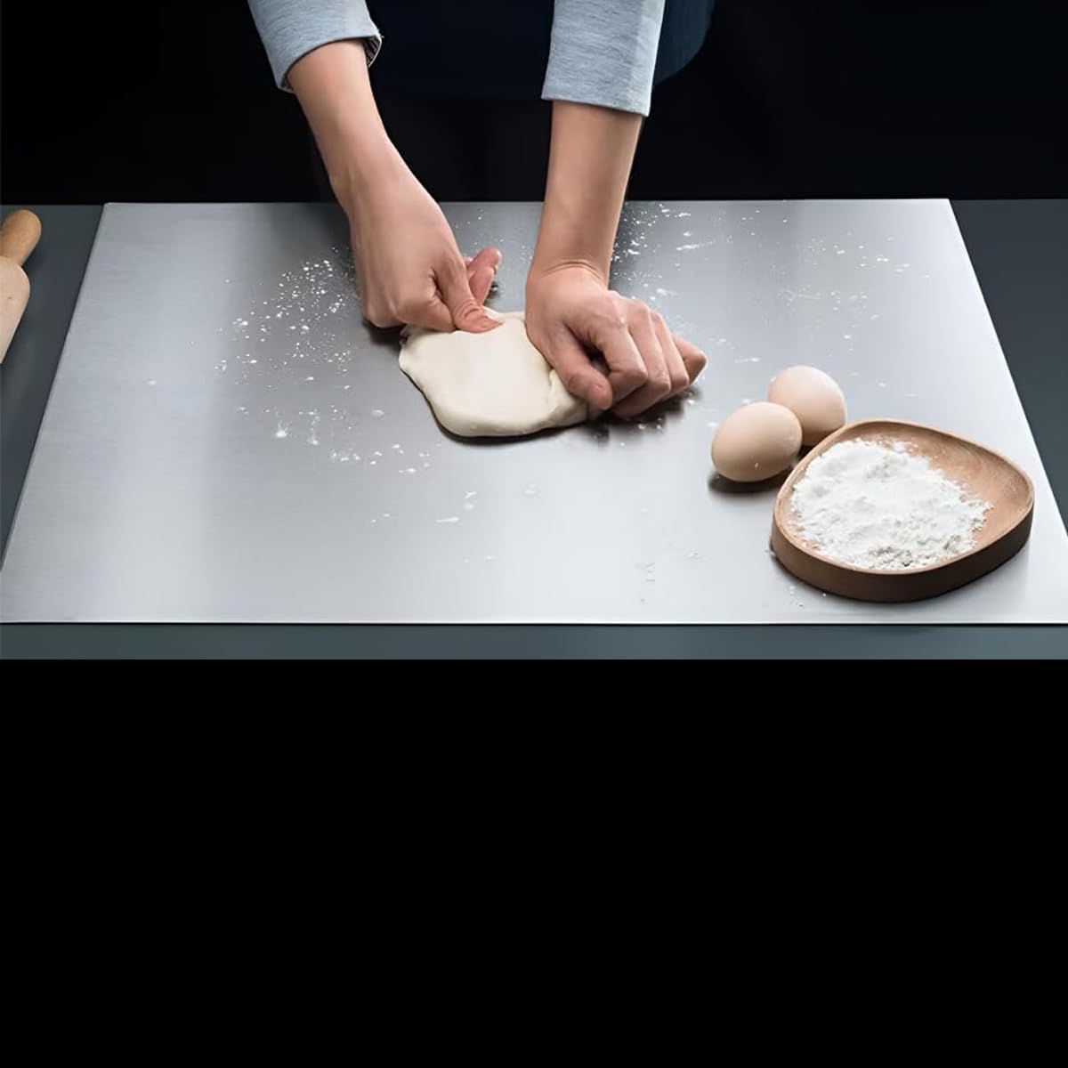 Tablas de cortar de acero inoxidable con labio, tabla de cortar pes...
