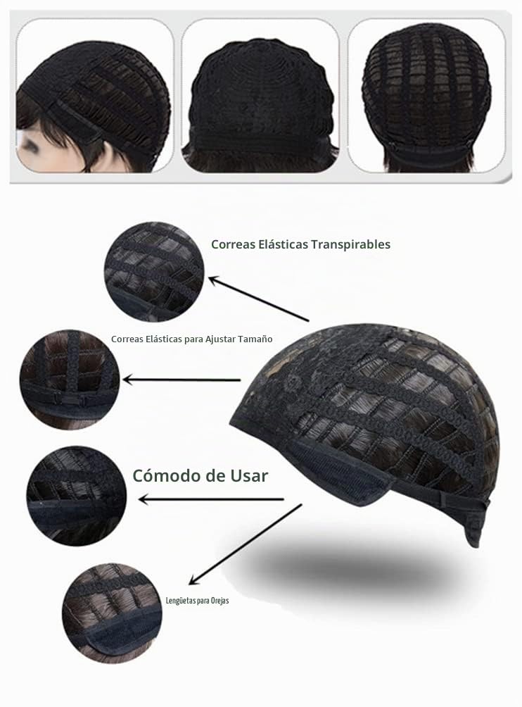 KiyaCos Peluca de pelo largo medio resistente al calor negro esponj...