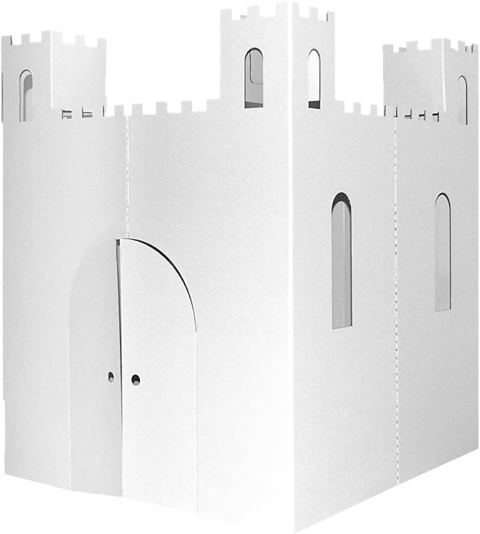 Easy Playhouse Castillo en blanco de cartón - Fuerte para niños par...
