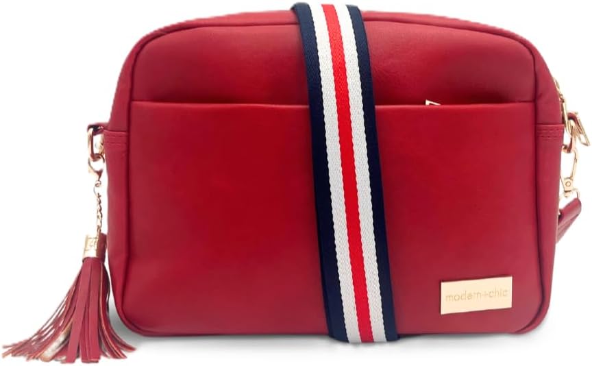 Modern+Chic Bolso cruzado Alice: bolso de cuero vegano con amplios...