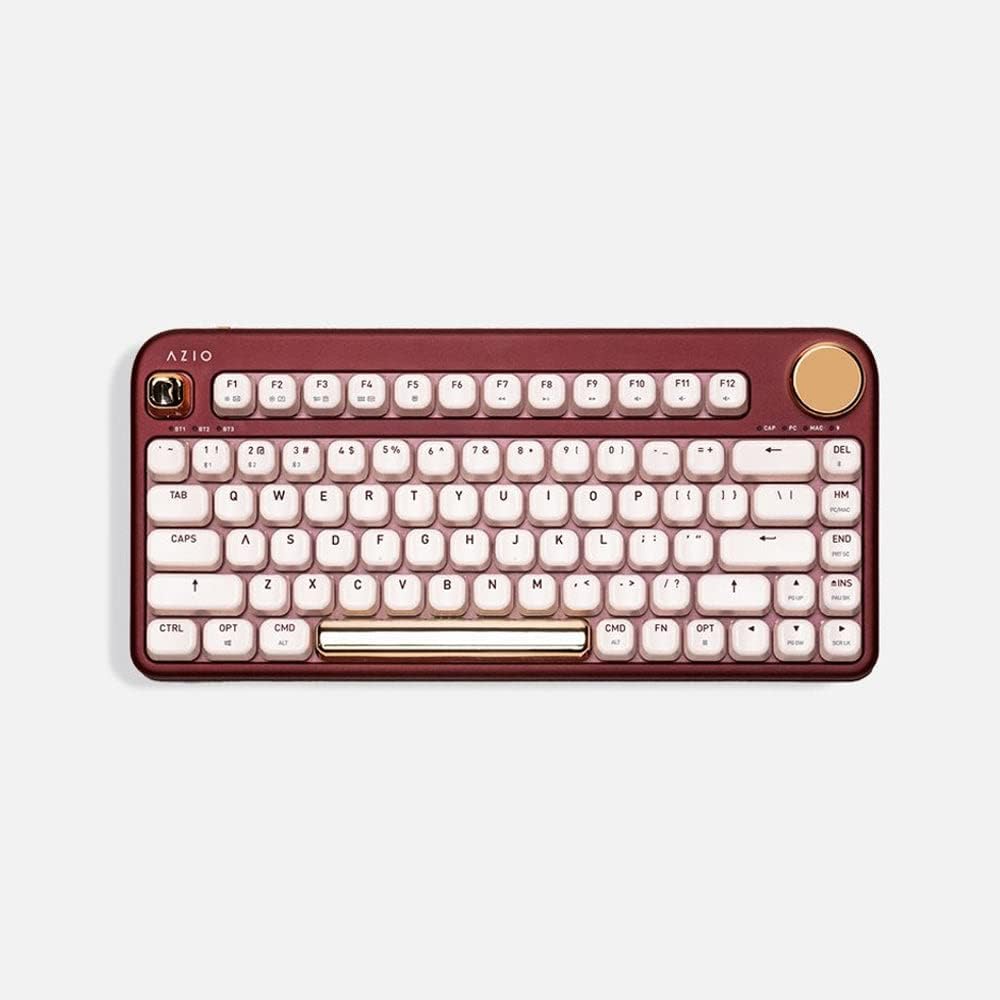 Azio IZO Teclado mecánico inalámbrico BT5\/USB para PC y Mac, Rosa...