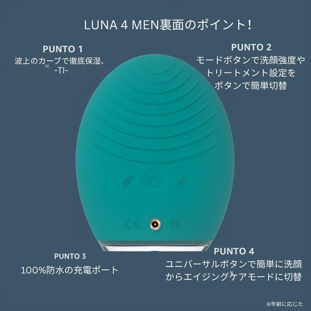 FOREO Luna 4 Cepillo de limpieza facial para hombre - Masajeador fa...